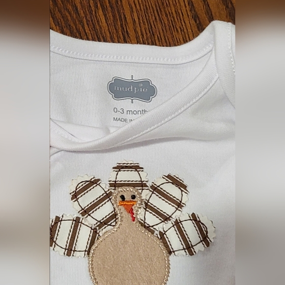 Thanksgiving turkey onesie with tulle by Mud Pie, 0-3 months - Picture 3 of 3